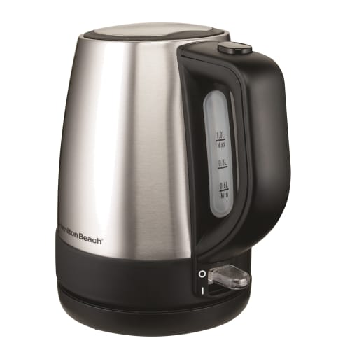 Bouilloire électrique en acier inoxydable Hamilton Beach® de 1 litres, arrêt automatique et service sans cordon